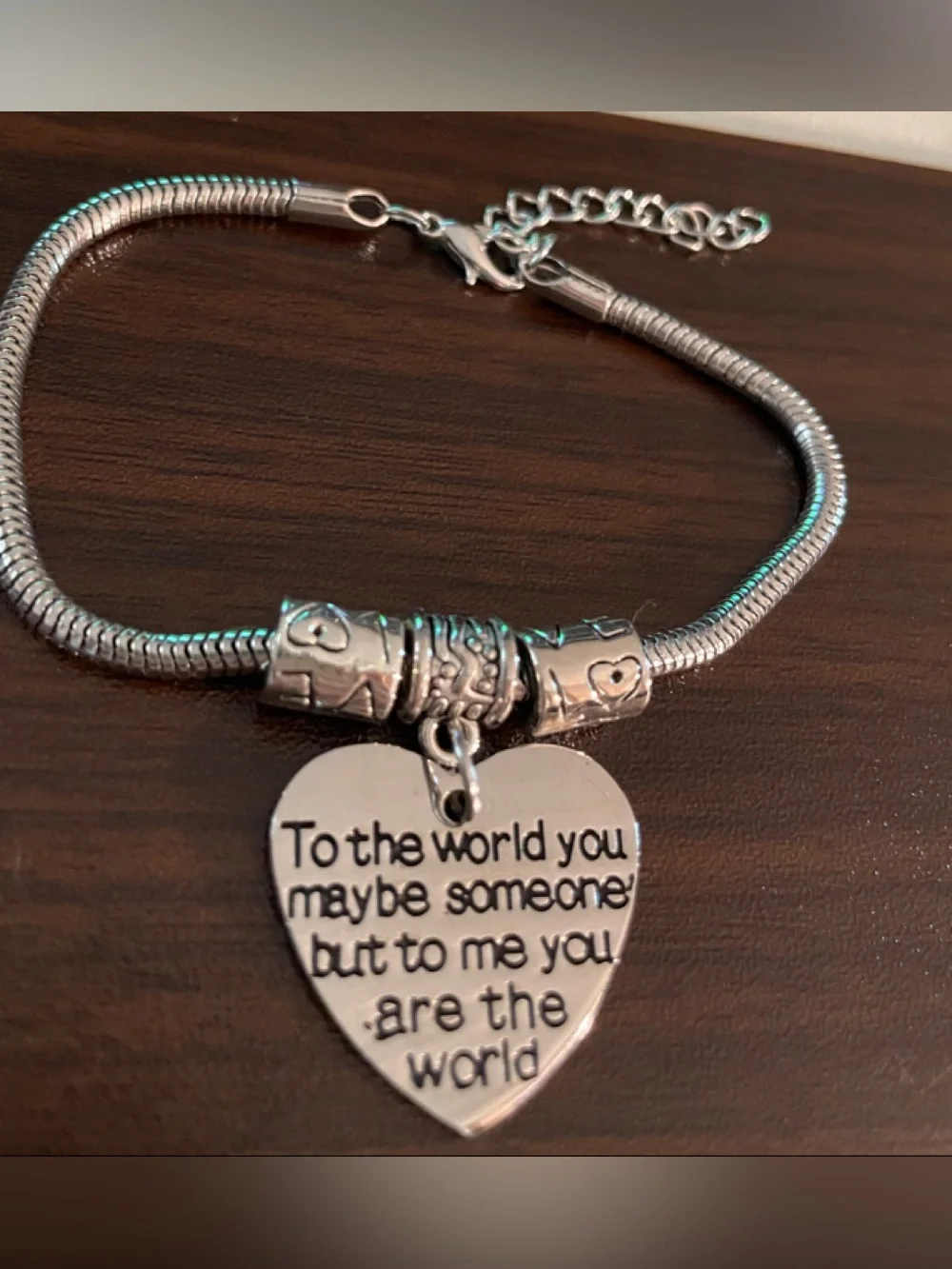 7” LOVE theme Stainless Steel pendant - inspirational and sisterhood.